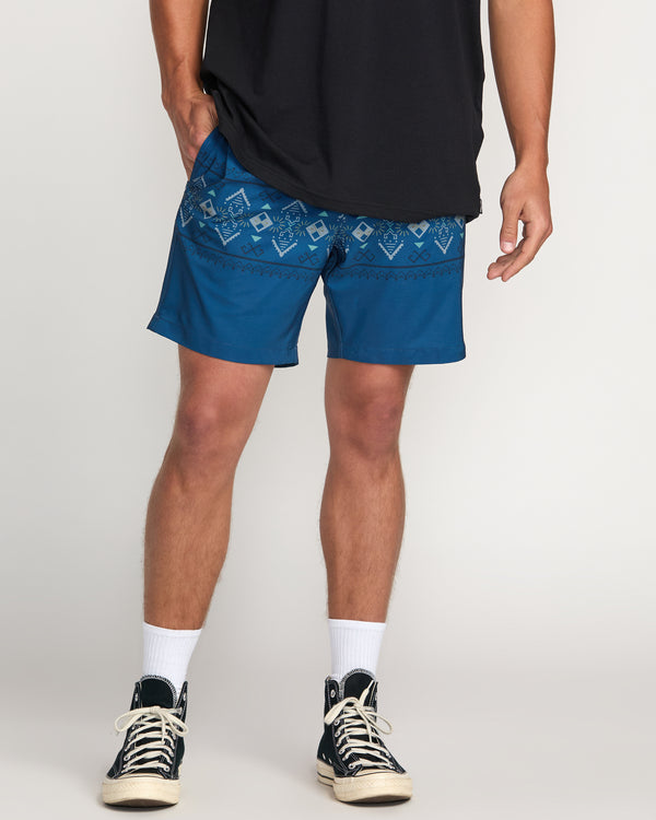 billabong Surftrek Elastic Submersible 17" Hybrid Shorts - Deep Blue