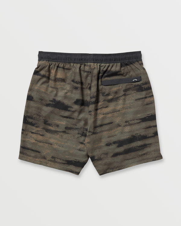 Billabong Surftrek Perforated Elastic 17" Hybrid Shorts - Dark Military