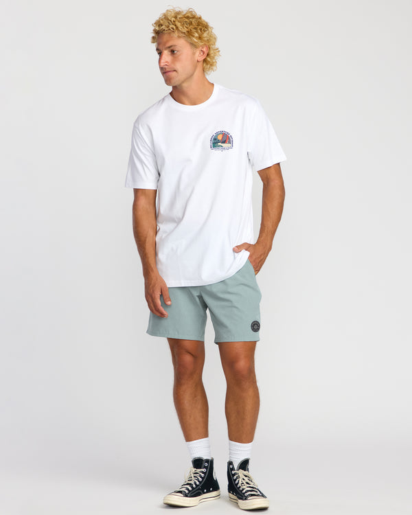 Billabong Surftrek Perforated Elastic 17" Hybrid Shorts - Sea Blue