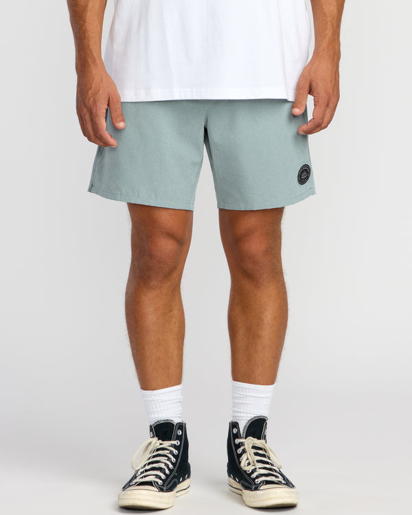 billabong Surftrek Perforated Elastic 17" Hybrid Shorts - Sea Blue