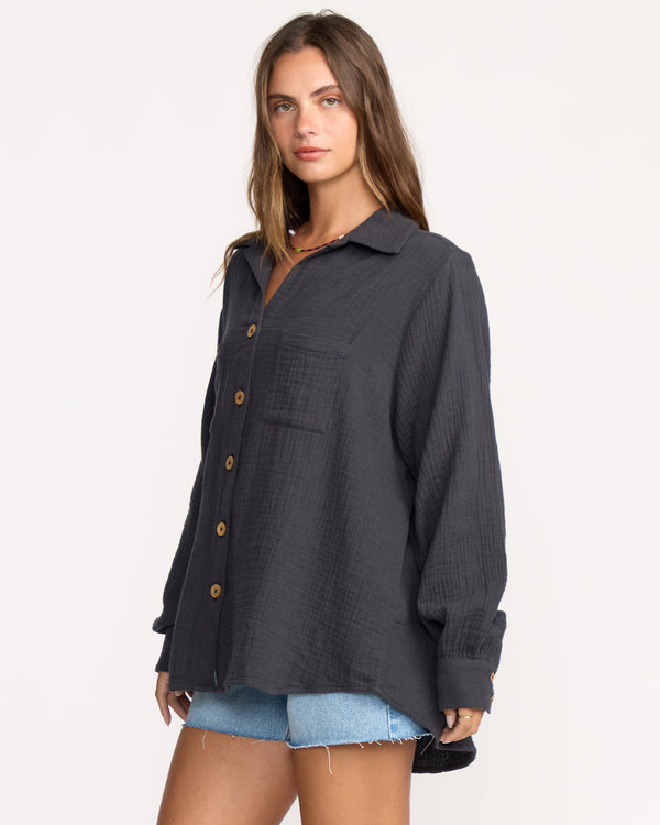 Billabong Sweet Swell Long Sleeve Shirt - Black Sands