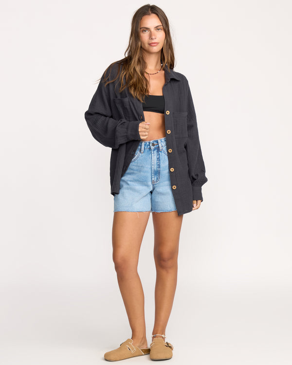 Billabong Sweet Swell Long Sleeve Shirt - Black Sands