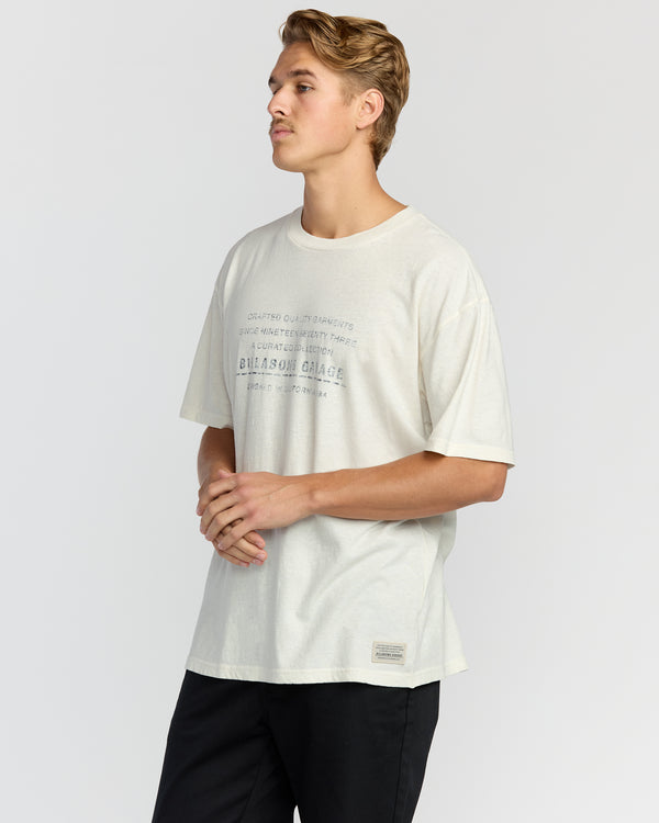 Billabong The Label Garage Regular Short Sleeve T-Shirt - Off White