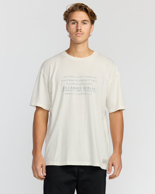 billabong The Label Garage Regular Short Sleeve T-Shirt - Off White
