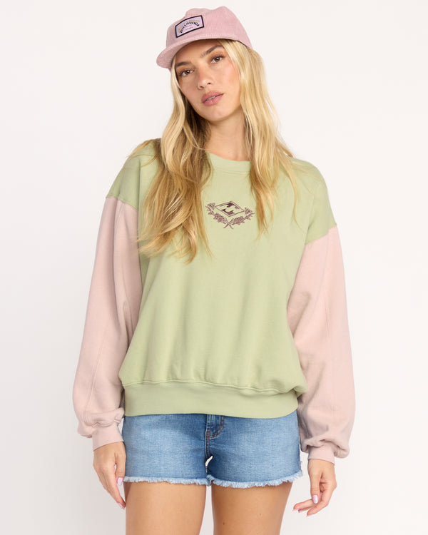 Billabong The Original Vibes Kendal Crewneck Sweatshirt - Pistachio