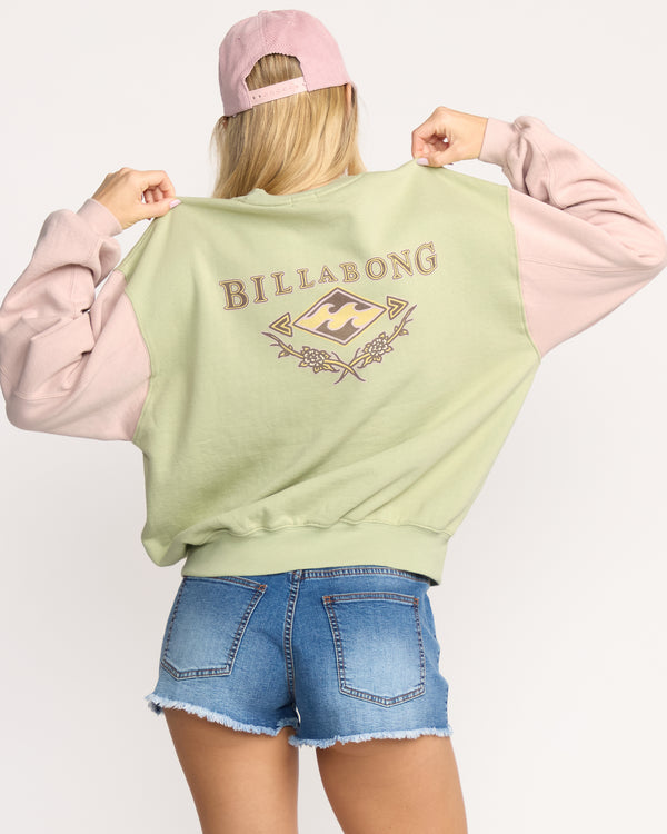 Billabong The Original Vibes Kendal Crewneck Sweatshirt - Pistachio