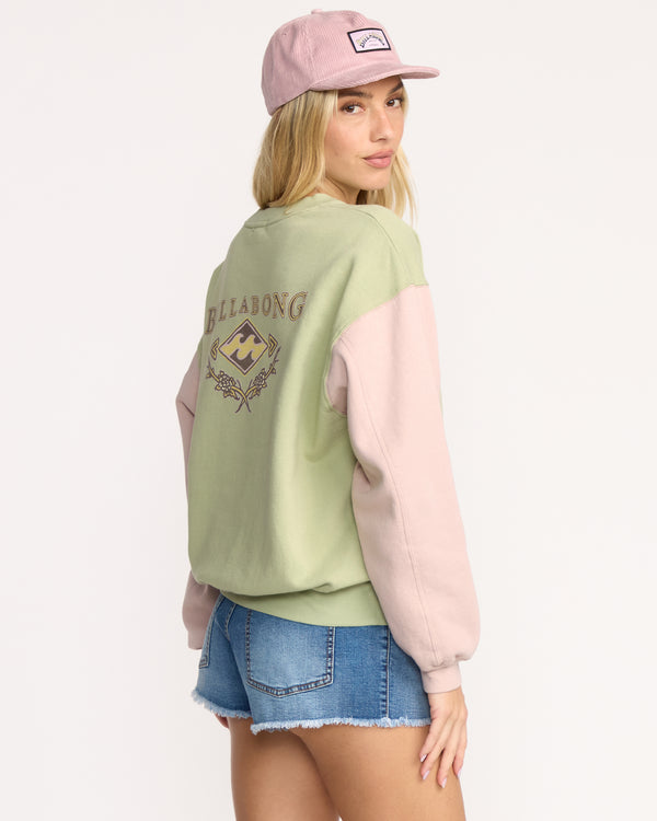 Billabong The Original Vibes Kendal Crewneck Sweatshirt - Pistachio