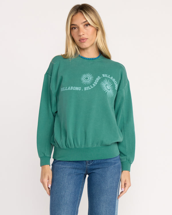 Billabong Time For Kendal Crewneck Sweatshirt - Evergreen