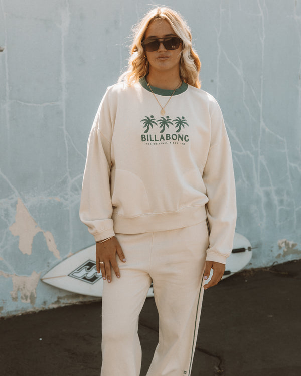 billabong Triple Palms Crewneck Sweatshirt - Whitecap