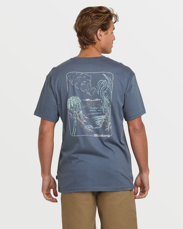billabong Trouble In Paradise Premium Tee - Slate Blue