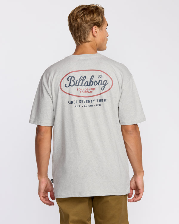 Billabong Walled Regular Short Sleeve T-Shirt - Lt Grey Htr