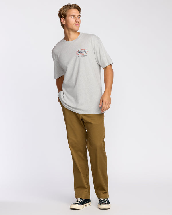 Billabong Walled Regular Short Sleeve T-Shirt - Lt Grey Htr