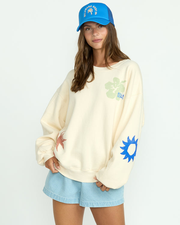 Billabong Water Signs Kendal Crewneck Sweatshirt - Whitecap