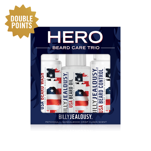 billy jealousy Hero Beard Trio Kit - Crisp Clean Scent