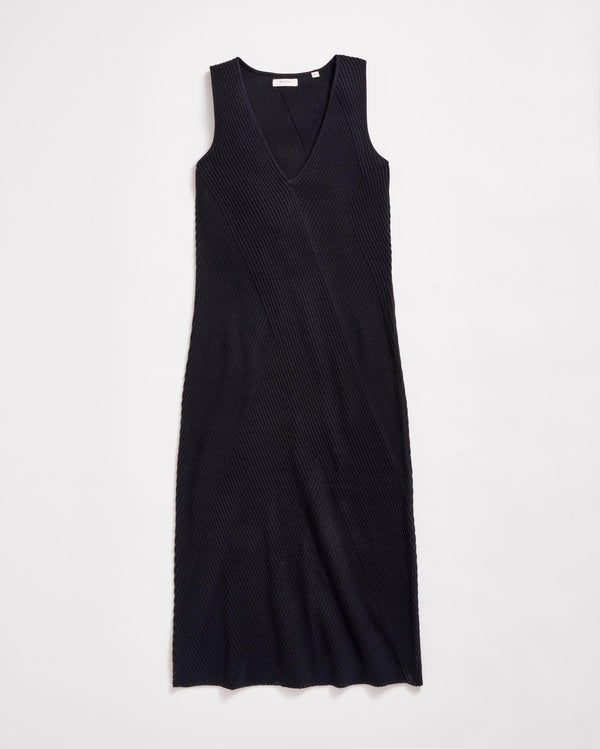 billy reid Black Rib V-Neck Dress