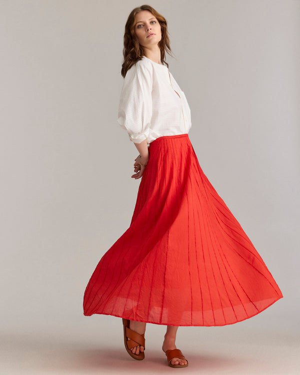 Billy Reid Cotton Pintuck Skirt