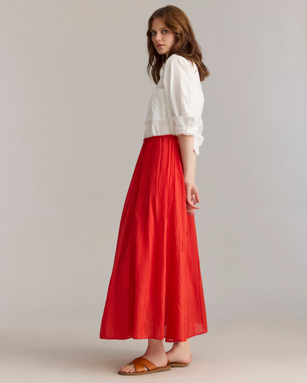 Billy Reid Cotton Pintuck Skirt