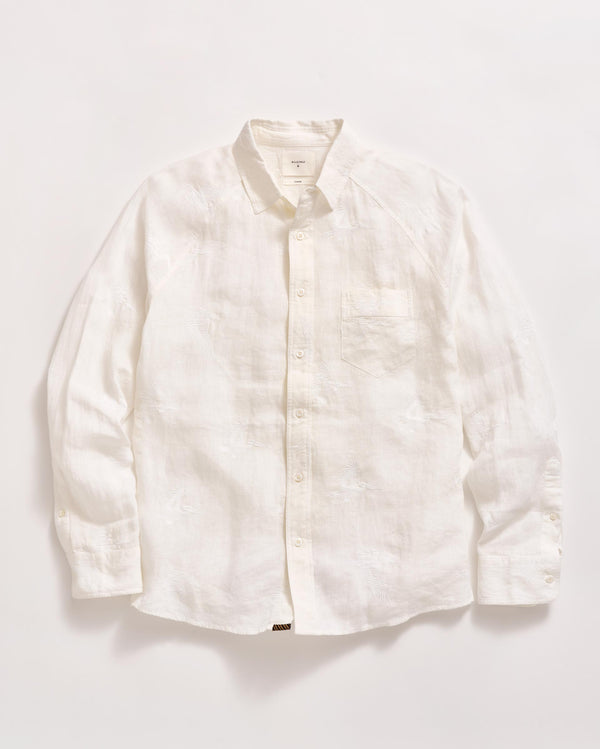 billy reid Embroidered Pelican Raglan Shirt - White
