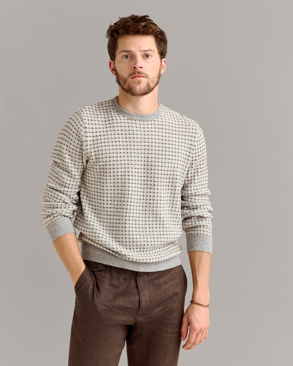 Billy Reid Grid Texture Jacquard Crew – Billy Reid