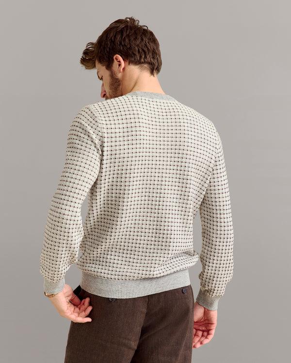 Billy Reid Grid Texture Jacquard Crew – Billy Reid