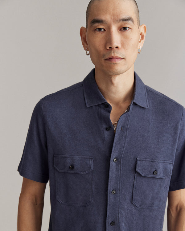 Billy Reid Hemp Cotton Knit Shirt Short Sleeve