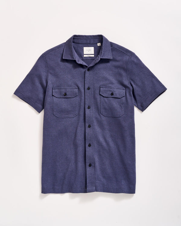 billy reid Hemp Cotton Knit Shirt Short Sleeve