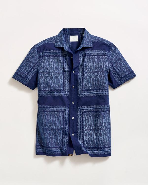 billy reid Indigo Short-Sleeve Treme Shirt