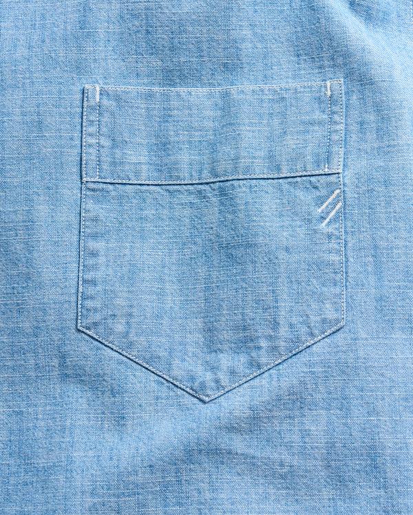 Billy Reid Light Chambray Short-Sleeve Camp Shirt