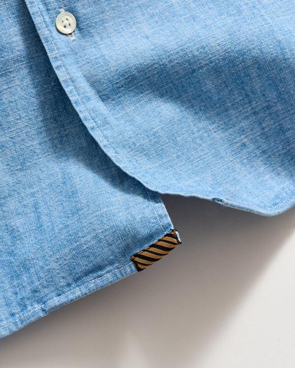 Billy Reid Light Chambray Short-Sleeve Camp Shirt