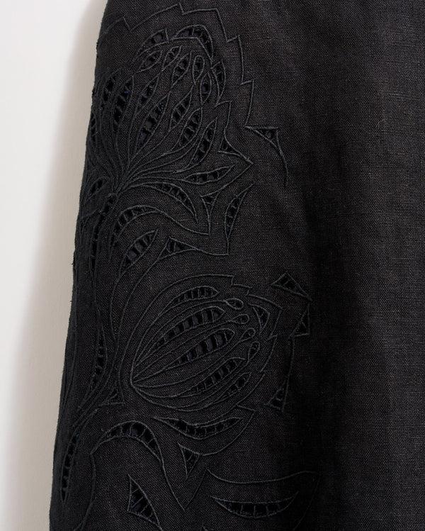 Billy Reid Linen Eyelet A-Line Skirt