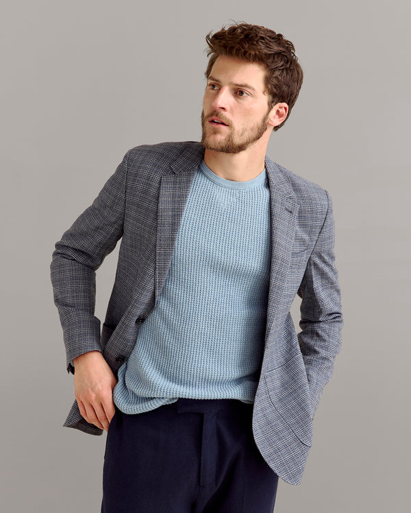 Billy Reid Micro-Plaid Wool Silk Jacket
