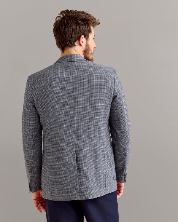 Billy Reid Micro-Plaid Wool Silk Jacket