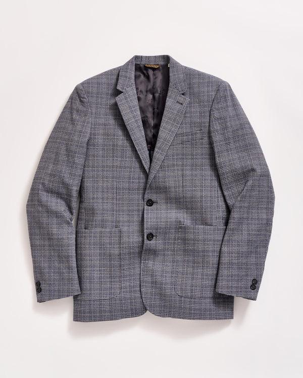 billy reid Micro-Plaid Wool Silk Jacket