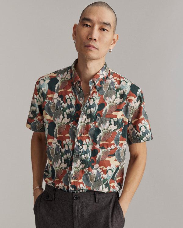 Billy Reid Multi Cactus Treme Short Sleeve Shirt