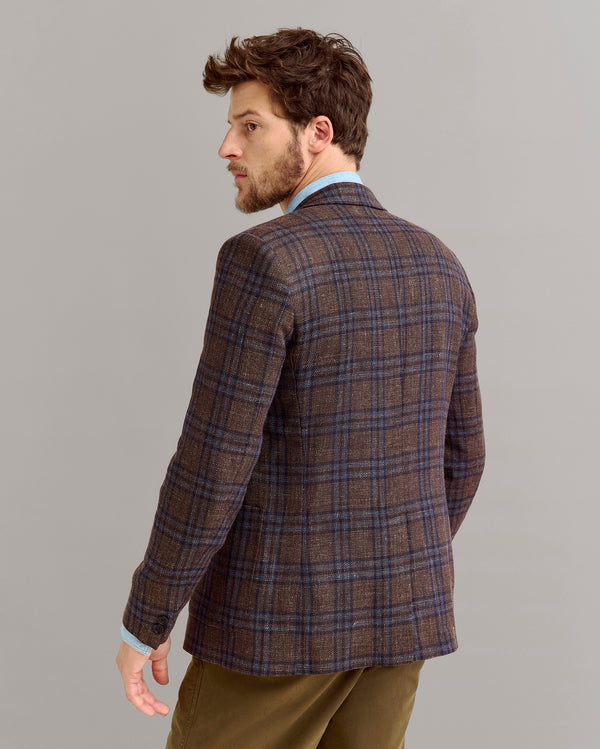 Billy Reid Plaid Wool Linen Jacket