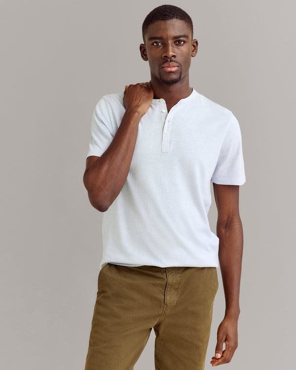 Billy Reid Short Sleeve Hemp Cotton Henley