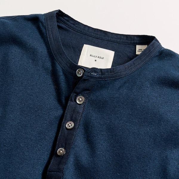 Billy Reid Short Sleeve Hemp Cotton Henley