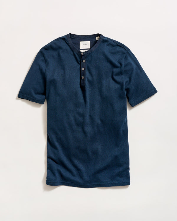 billy reid Short Sleeve Hemp Cotton Henley