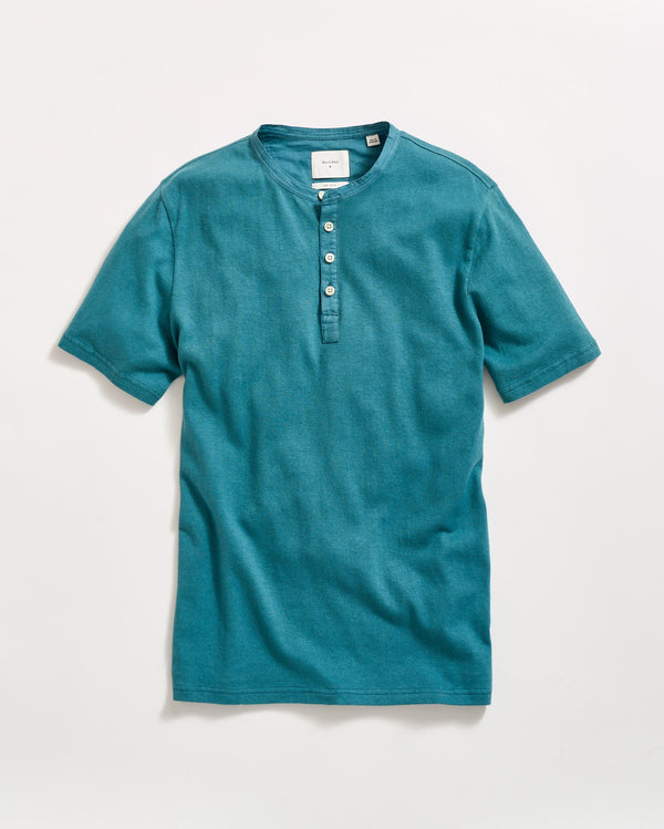 billy reid Short Sleeve Hemp Cotton Henley