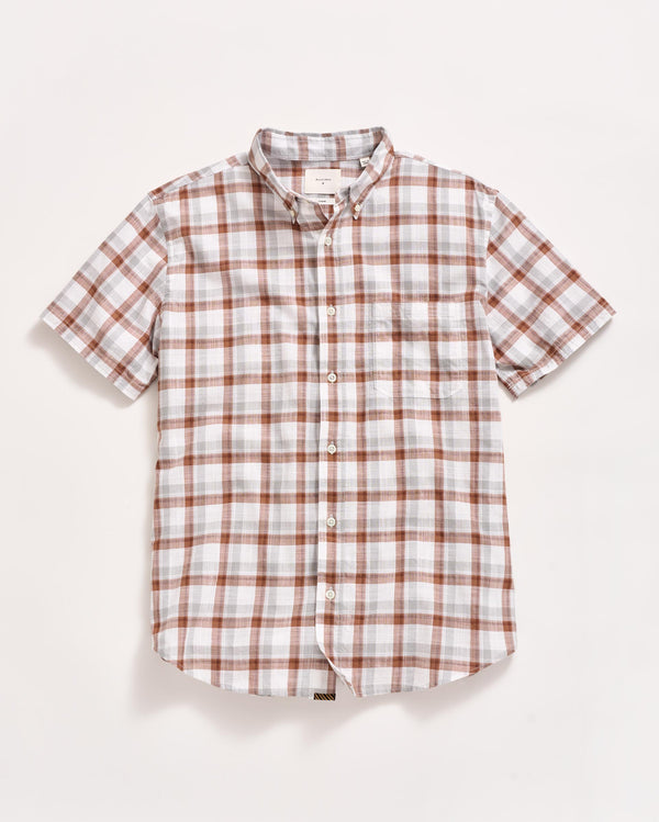 billy reid Short-Sleeve Tattersall Plaid Shirt