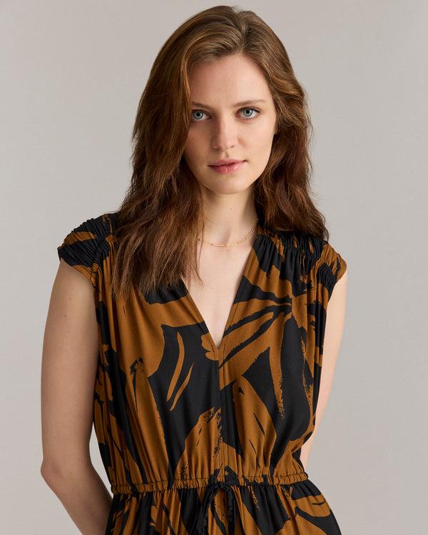 Billy Reid Silk Brush Stroke V-Neck Maxi Dress