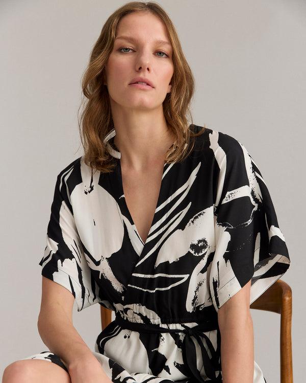 Billy Reid Silk Brush Stroke Wrap Dress