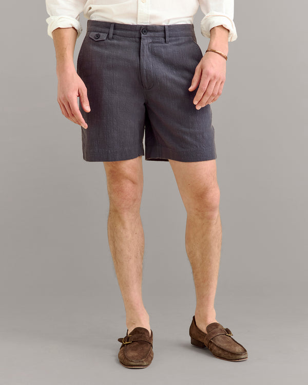 Billy Reid Slub Cotton Moore Shorts - Asphalt