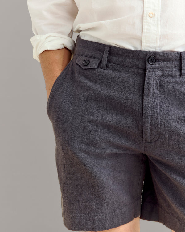 Billy Reid Slub Cotton Moore Shorts - Asphalt