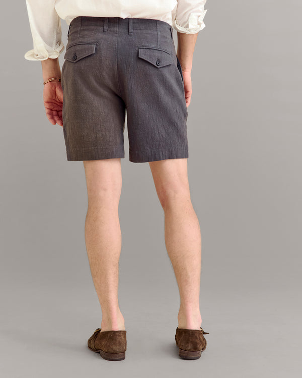 Billy Reid Slub Cotton Moore Shorts - Asphalt