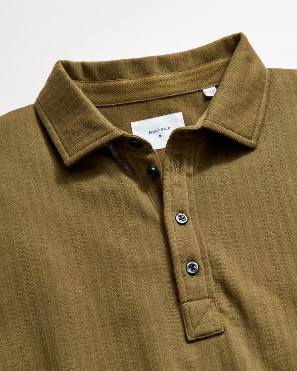 Billy Reid Soft Cotton Herringbone Polo