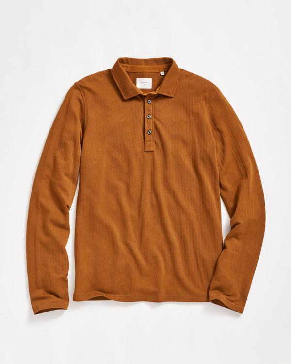 billy reid Soft Cotton Herringbone Polo