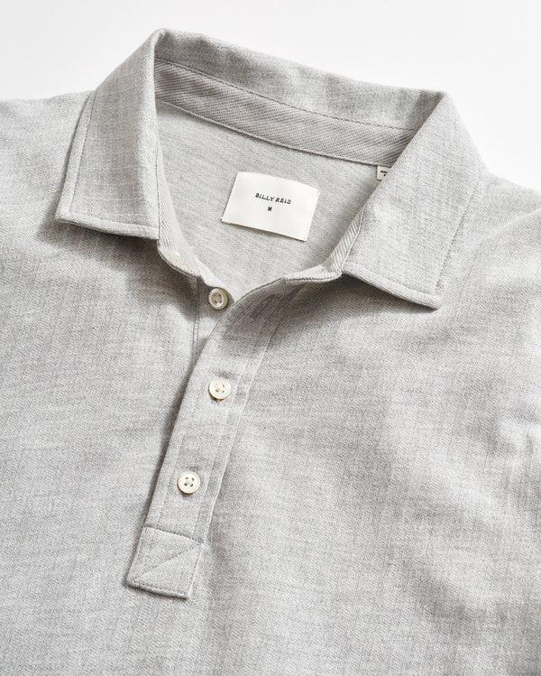 Billy Reid Soft Cotton Herringbone Polo