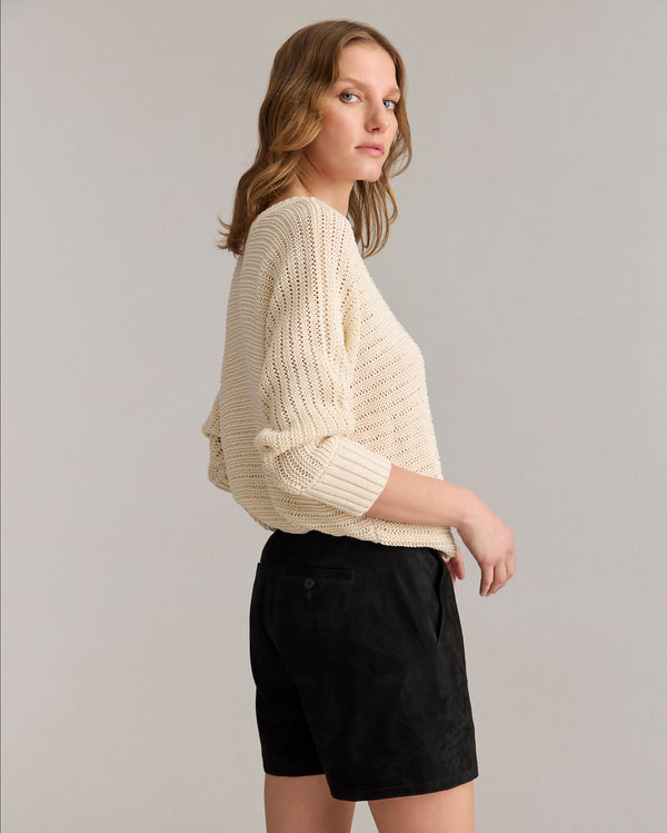 Billy Reid Supple Goat Suede Mid Rise Shorts