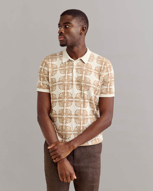 Billy Reid Tile Jacquard Sweater Polo